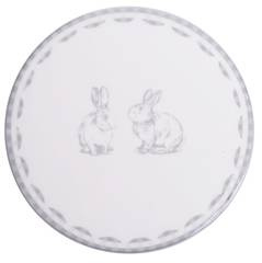 Podkładka pod gorące naczynie biało-szara z zajączkami