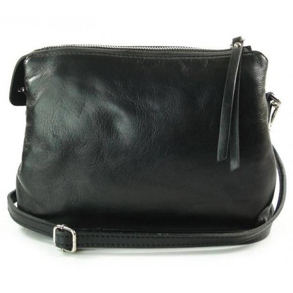 Listonoszka Vera Pelle Trzy komory pojemna czarna VP3K3N