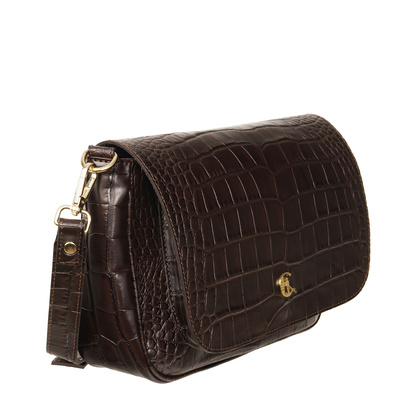 Torebka Skórzana Canaletto – Wzór Krokodyla, Złote Detale TD888s282