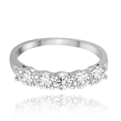 MINET Pierścien srebrny z białymi cyrkoniami wielkość 13