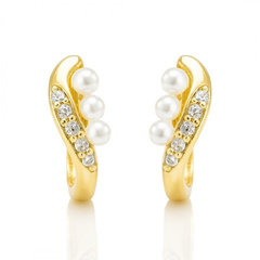 Kolczyki ze stali szlachetnej platerowane 14k złotem, zapięcie angielskie KST3430