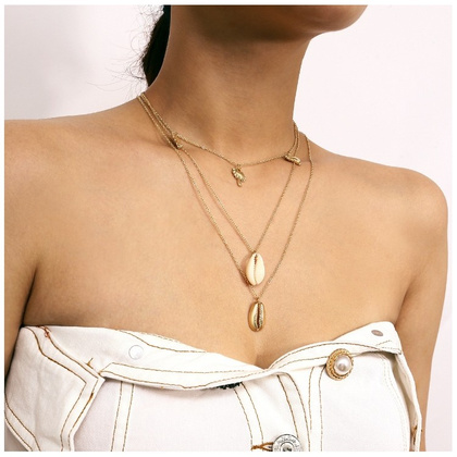 Naszyjnik multi celebrytka muszelki N655N