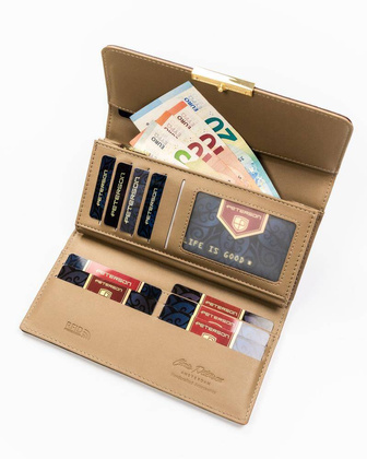 Duży, poziomy portfel damski ze skóry ekologicznej