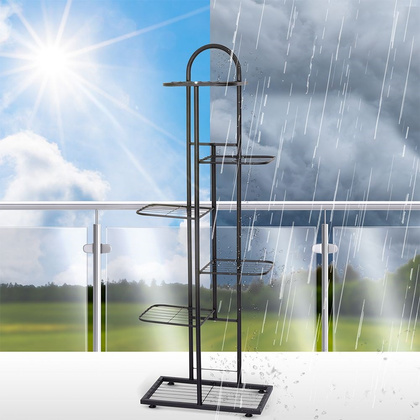 Kwietnik 6-poziomowy na doniczki metalowy czarny 118cm