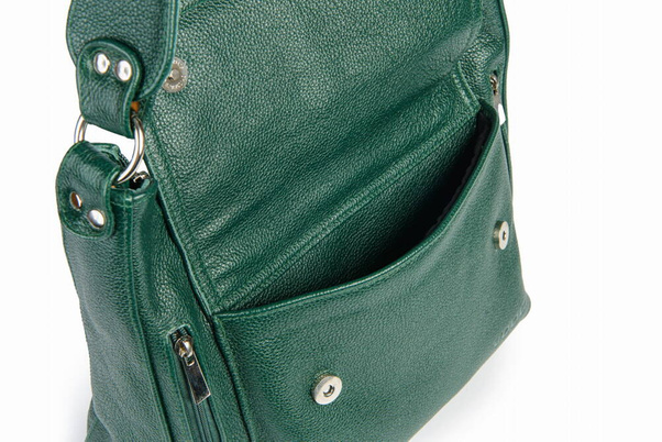 Torebka skórzana na ramię KEMER VOOC EP20 Zielona