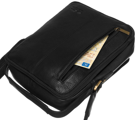 Skorzana listonoszka meska z tylna kieszonka