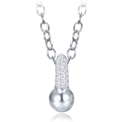 MINET Elegancki srebrny naszyjnik z cyrkonią