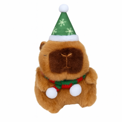 Brelok do kluczy pluszowa, Kapibara Bożonarodzeniowa 1szt. LOSOWY KOLOR BRL394