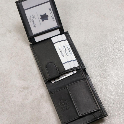 Cienki portfel meski ze skory naturalnej