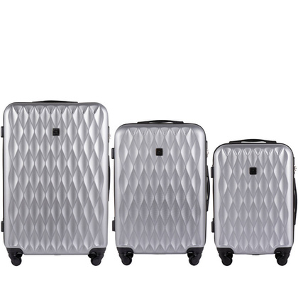 Zestaw 3 walizek WINGS TD190-3 Srebrny
