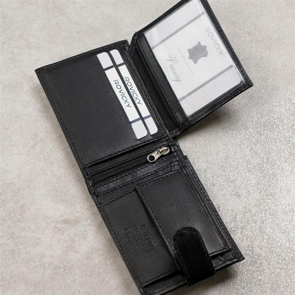 Zgrabny, klasyczny portfel męski ze skóry naturalnej