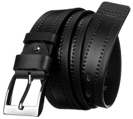 Szeroki skorzany pasek meski z ozdobna perforacja