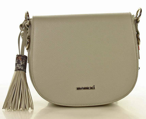 MONNARI Półokrągła listonoszka z dwoma paskami szary - min. zamówienie 20 / 50 / 100 szt.