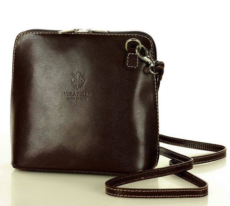 Listonoszka damska skórzana ciemny brąz caffe FOGGIA - min. zamówienie 20 / 50 / 100 szt.