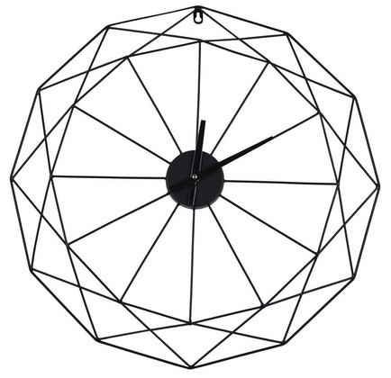 Zegar metalowy czarny geometryczny