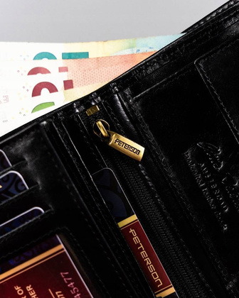 Duzy portfel meski ze skory naturalnej