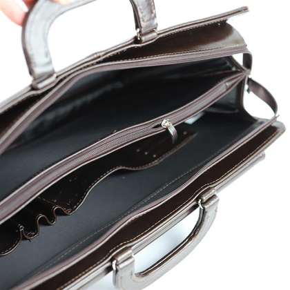 538 Dyplomatka męska 2-komorowa - brąz KEMER