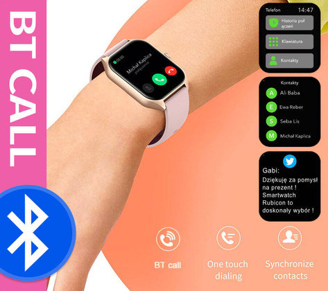 SMARTWATCH UNISEX Rubicon RNCF03 - ROZMOWY BLUETOOTH, ALWAYS ON DISPLAY (sr049g)