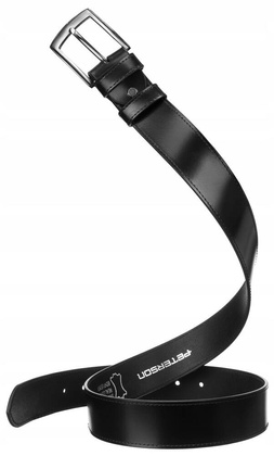 Skorzany szeroki pasek meski z klasyczna klamra