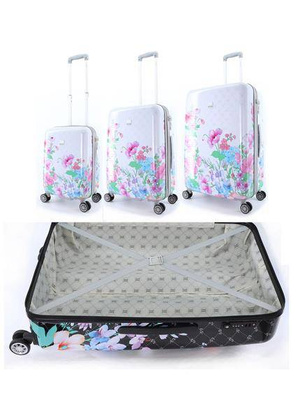 Walizka mała kabinowa ELLE Flower biała