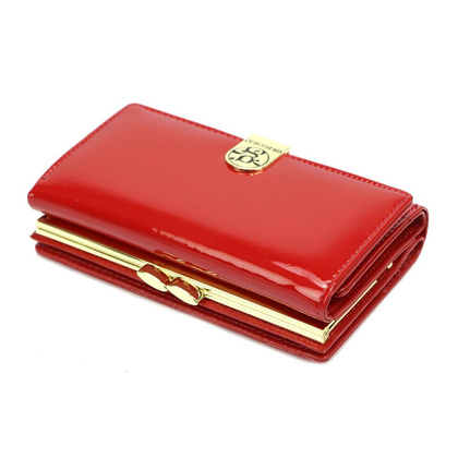 Portfel damski skóra naturalna czerwony LS-108