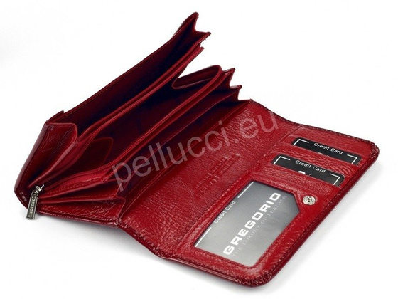 Portfel damski skórzany PELLUCCI LN-110 Czerwony