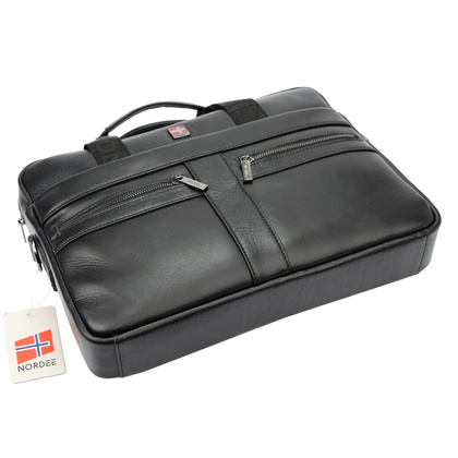 Teczka męska ze skóry naturalnej Nordee S134 B brązowa