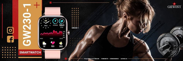 Smartwatch Giewont GW230-1 Różowe Złoto-Różowy