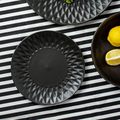 Talerz ceramiczny czarny deserowy płytki SOHO CLASSIC 20 cm