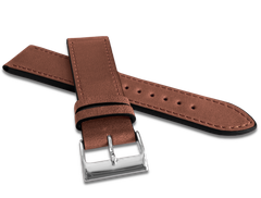 LAVVU Brązowy szyty pasek SLIM z luksusowej skóry Top Grain - 22