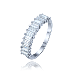 MINET Luksusowy pierścien srebrny z białymi cyrkoniami wielkość 17