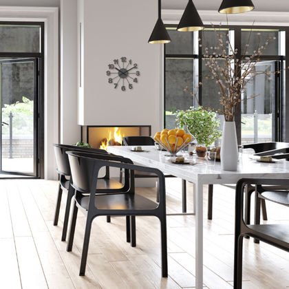 LAVVU Czarny zegar Nuance ⌀42cm