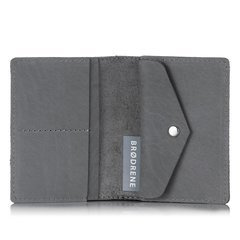 Skórzany portfel slim wallet BRØDRENE SW08 szary - min. zamówienie 20 / 50 / 100 szt.