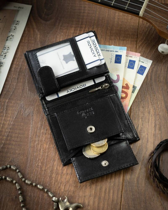 Portfel meski ze skory naturalnej z systemem RFID