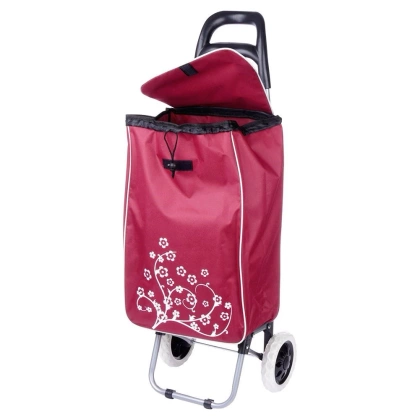 Wózek torba na zakupy na kółkach bordowa 30 l 25 kg