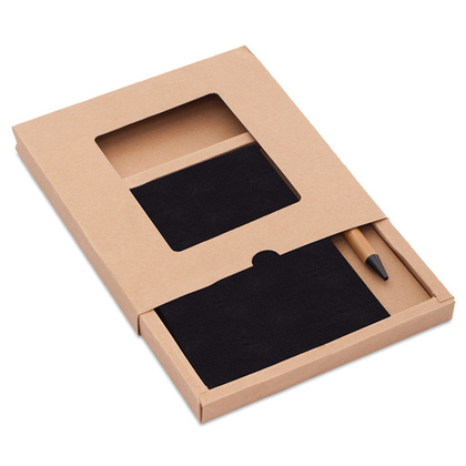 Zestaw, notes z długopisem KEMER Porto Czarny