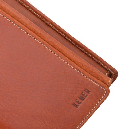 Portfel męski skórzany KEMER 012 Rudy - min. zamówienie 20 / 50 / 100 szt.