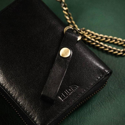 Duży, skórzany portfel męski na zamek