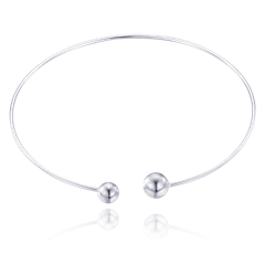 MINET Solidny srebrny naszyjnik z kulkami na wąską szyję