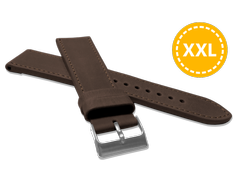 LAVVU XXL Szyty ciemnobrązowy pasek SPORT z luksusowej skóry Top Grain - 22 XL