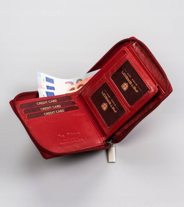 Portfel-portmonetka damska ze skóry naturalnej