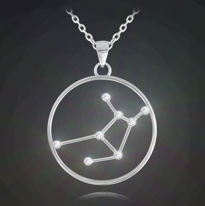 MINET Srebrny naszyjnik Stars Zodiac PANNA Czech Crystal