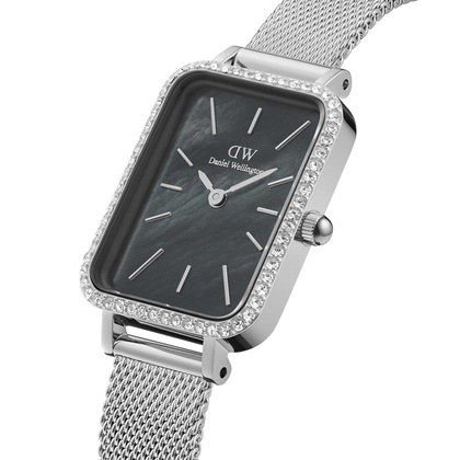 ZEGAREK DAMSKI DANIEL WELLINGTON Quadro Silver Mesh DW00100667 + BOX (zw519k)