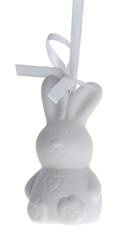Królik porcelanowy mat zawieszka