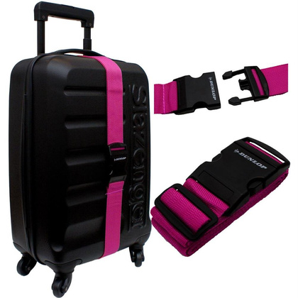 UNIWERSALNY PAS ZABEZPIECZAJĄCY DO WALIZKI SPINAJĄCY DUNLOP 200x5CM FUKSJA