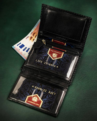 Duży, skórzany portfel męski bez zapięcia