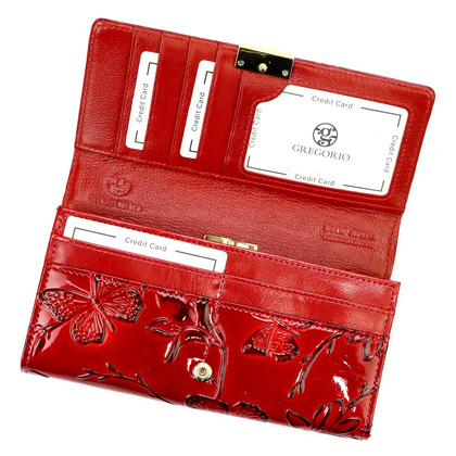 Portfel damski skórzany PELLUCCI BTE-100 czerwony