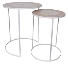 Kpl 2 stolików z wzorem