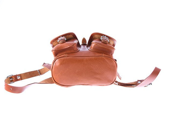 Mały plecak skórzany KEMER VOOC Vintage P2 Koniak