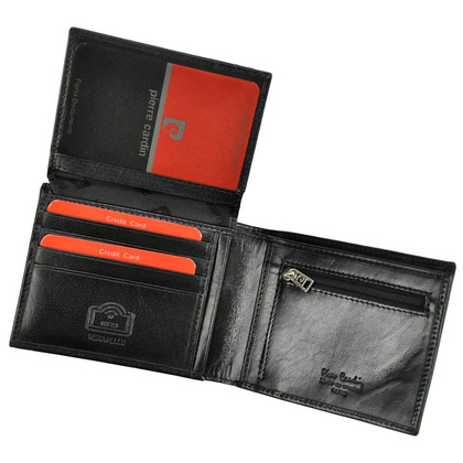 Portfel męski skórzany PIERRE CARDIN YS520.1 88061 RFID Czarny